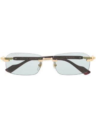 lunette gucci gg1221s|Rectangular frame sunglasses in gold.